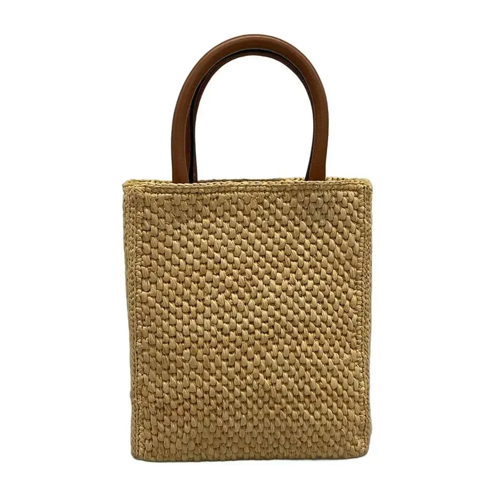 Loewe Standard A5 Handbag A563S30X05 Beige Black Brown Raffia Leather